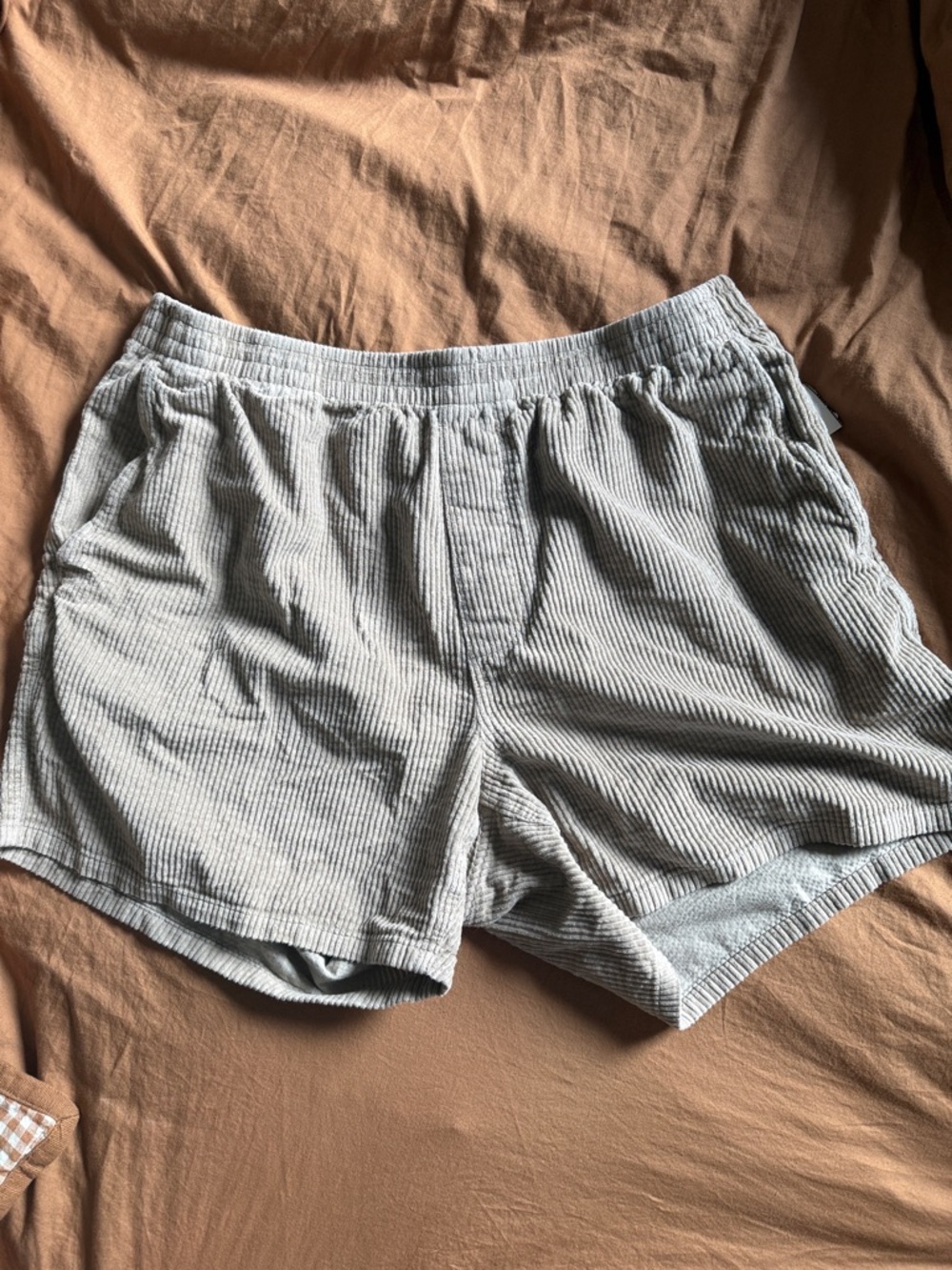 Madewell Light Gray Pinstripe Corduroy Shorts